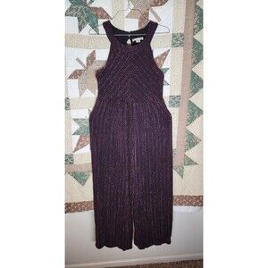 Knitworks Shimmer Halter Jumpsuit Girls Wide Leg Party Outfit Size 14 1/2 Plus